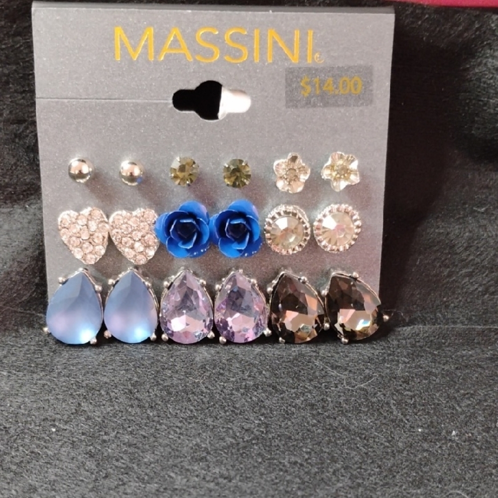 Massini Multi-Color Earring Set of 9